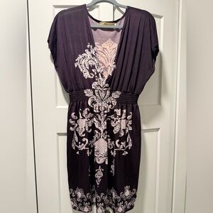 Chic Purple Patterned Maxi Dress